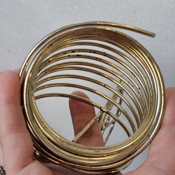 MCM Gold Brass Cat Letter Holder Coiled Wire Mail Organizer Card Keys‎ Holder - Picture 9 of 10